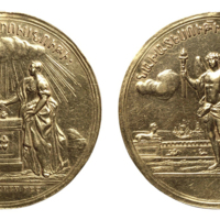 ANRO-1427 Holandese-Armenian Marriage Medal - (Altar : Winged Genius) - Gold.jpg